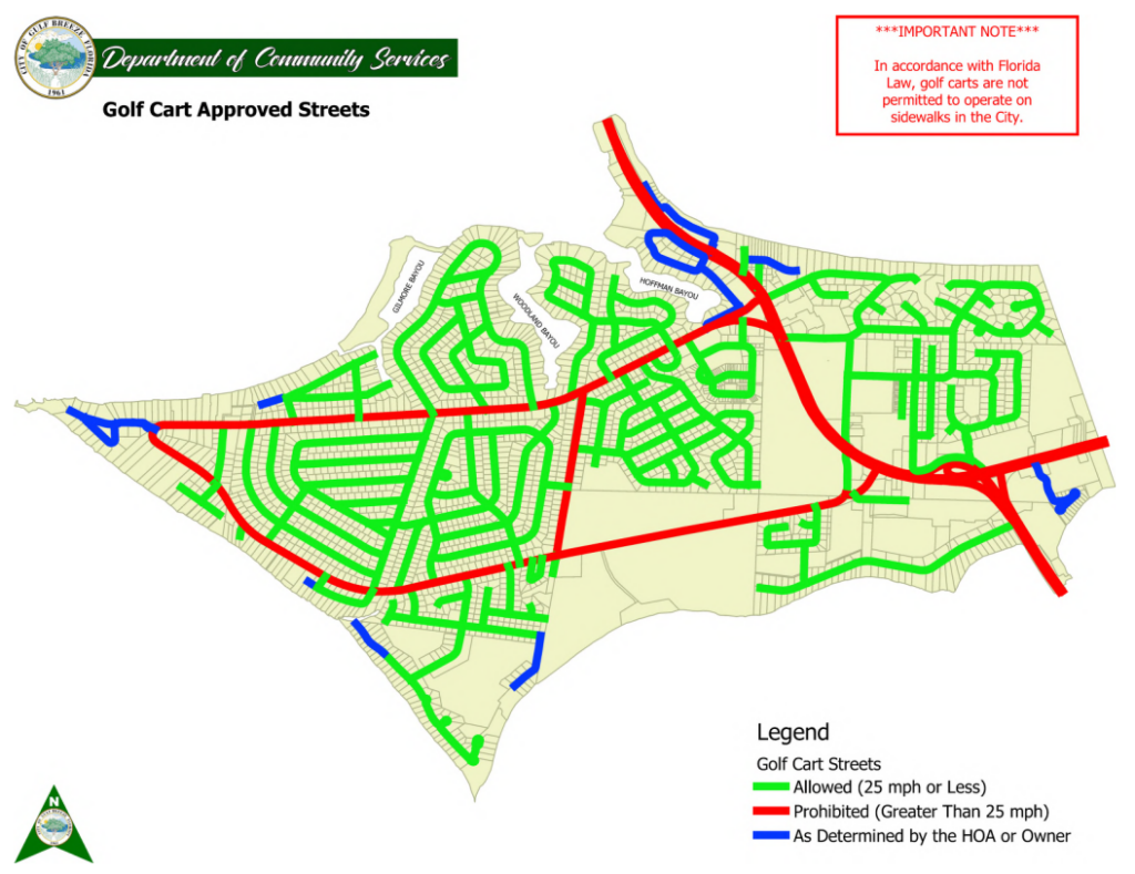 Gulf Breeze Proper Golf Cart Approved Streets
